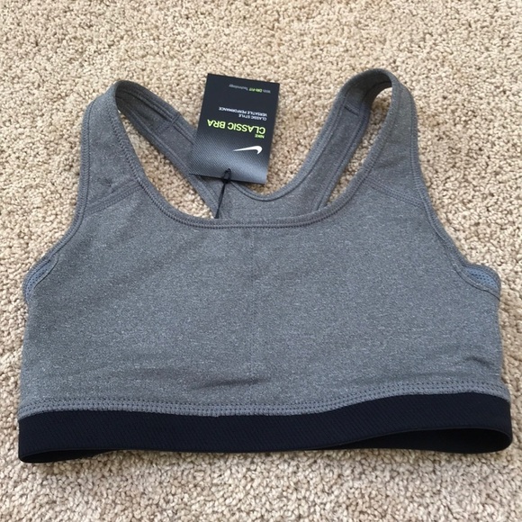 NWT! NIKE Size XS grey combo classic sports bra - Picture 2 of 8
